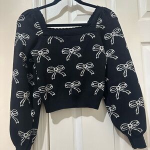 Chic Black and White Sweater by Willow & Wind